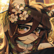 An icon of Edelweiss by the artist Deviiel An icon of Edelweiss, Laurelings' mascot, in a sun-lit forest and a hand curled around her chest as she gazes at the viewer. Drawn by Deviiel.